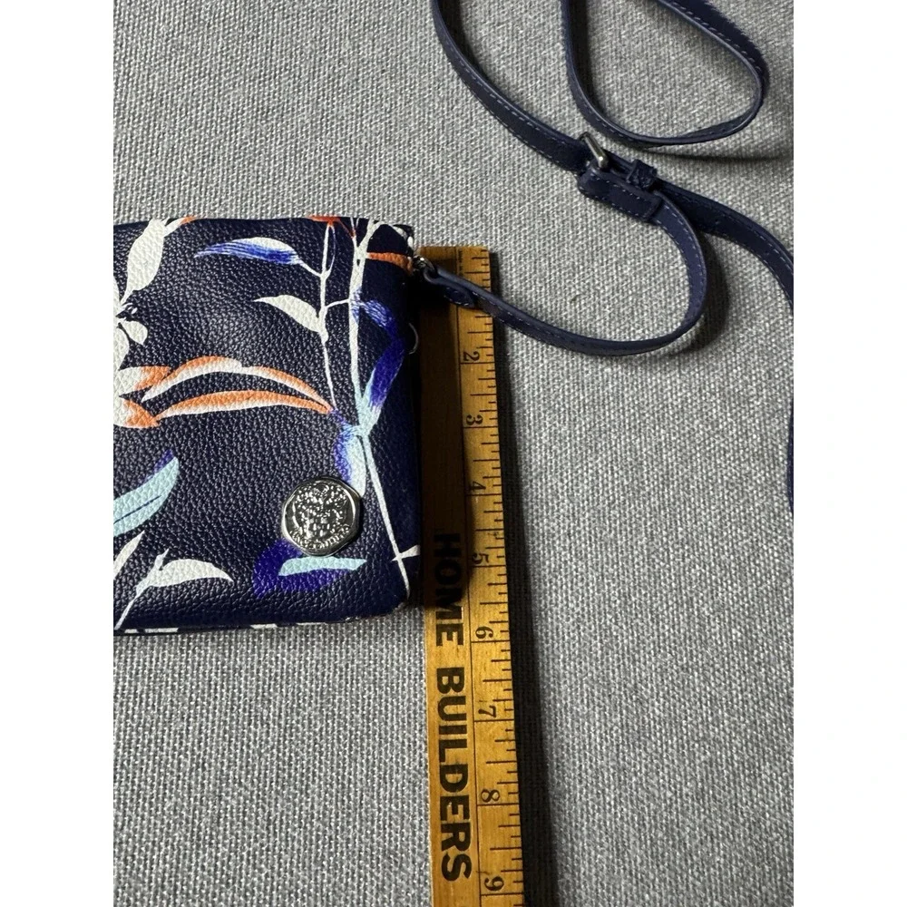 Vince Camino Cami Handbag Navy Blue And Orange Floral Crossbody Or Wristlet